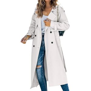 Custom Brown Longline <b>Wool</b> <b>Trench</b> <b>Coats</b> <b>Womens</b> Open Front Straight Cut Winter Outerwear Jacket Long Sleeve Button Front <b>Coat</b> - Product Image 5