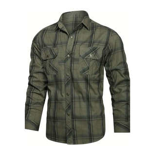 2026 Trending Premium Yarn-Dyed <b>Checkered</b> Beaded Silk Screen Printed Breathable Racing Motorcycle Flannel Shirt % Cotton - Product Image 2