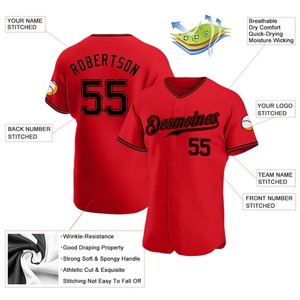 Maillot de softball personnalisé rouge et noir pour femme, respirant, anti-humidité, tenue de sport professionnelle pour équipe, uniforme de jeu athlétique en gros - Product Image 2