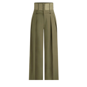 Pantalones informales para mujer fábrica OEM de Vietnam mezcla de sarga de algodón acabado Premium elegante y cómodo - Product Image 2