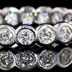 แหวนเพชรทรงเหลี่ยมเพาะเลี้ยงในห้องปฏิบัติการ ประดับเพชรเต็มวงแบบ Eternity Band ชุบโรเดียม ดีไซน์ทันสมัย ทอง 10K 14K 18K เงิน 925 935 สำหรับงานแต่งงานและวันครบรอบ - Product Image 2