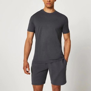 Men's Striped Cotton Knitted T-<b>Shirt</b> And Shorts Set Casual Summer Wear Breathable <b>White</b> - Product Image 6