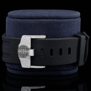 Montre de luxe en moissanite avec bracelet en caoutchouc et bijoux professionnels disponibles à la vente en gros - Product Image 5
