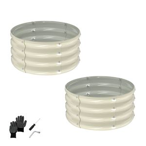 2 Pezzi Fioriera Rustica in Metallo Zincato 2x2x1ft per Giardino, Contenitore per Piante da Esterno per Coltivare Verdure e Frutta, Peso 5kg - Product Image 1