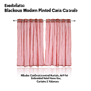 Blackout Modern Pleated Wave <b>Curtain</b> Panels 4x9 Feet Embroidered Hotel Home Use - Product Image 2