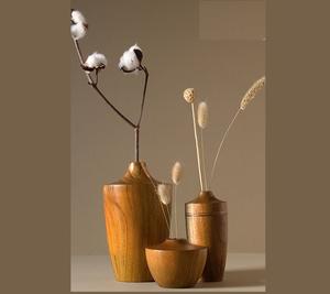 Vase à fleurs en bois artisanal, best-seller, pour la décoration de la maison, vase à fleurs en bois moderne et artistique pour la décoration d'appartement - Product Image 2