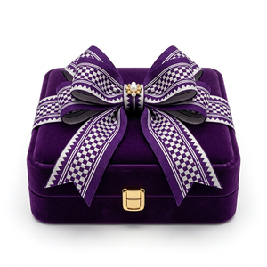 Cinta Jacquard Tejida de 31 mm en Plata y Morado Oscuro de Neelkamal Industries, Adorno Elegante y Festivo para Bordes de Prendas, Decoración y Manualidades - Product Image 4