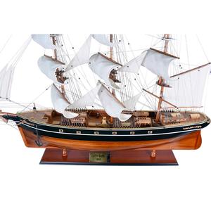 Modèle de bateau à voile historique Cutty Sark en cèdre peint à la main L120 - Réplique extra-large en bois pour décoration nautique - Product Image 4
