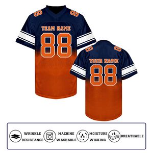 Custom Sublimated American Football Jersey <b>Men's</b> Short Sleeve V-Neck Breathable Mesh Team Name Custom Number Printed All Seasons - Product Image 6