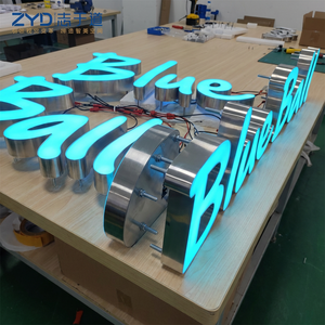 Enseigne 3D personnalisée pour extérieur, lettres en relief LED, éclairage frontal, acrylique, acier inoxydable, publicité, nom de magasin, <span class=keywords><strong>logo</strong></span> d'entreprise - Product Image 3