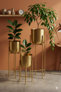 Juego de 3 Macetas de Hierro Fundido Vintage - Macetas Decorativas de Metal para Patio, Balcón y Hogar - Product Image 4