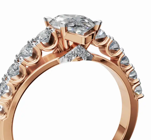 Bague en diamant de créateur moderne, or 14kt, 18kt, 9kt, or jaune, rose, blanc, sélection de diamants de qualité supérieure, bijoux en diamant - Product Image 3