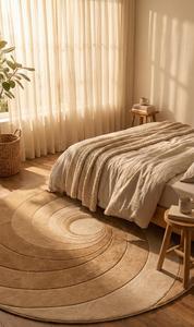 Luxury Modern Spiral Hand Tufted Wool Anti-Slip Medium Pile Area Rug Soft Abstract <b>Carpet</b> Cotton Canvas Backing Living Room - Product Image 5