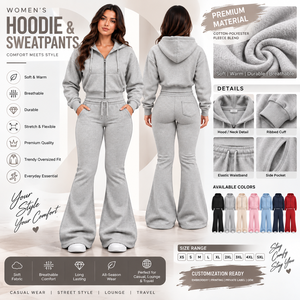 Chándal de moda extragrande con cremallera para mujer, de invierno, grueso, con hombros caídos, personalizado, talla grande - Product Image 2