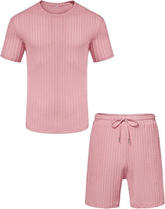 ชุดเซ็ตฤดูร้อนผู้ชายคุณภาพสูง ขายดี ผลิตตามสั่ง ผ้าเทอร์รี่ทอจากฝ้ายผสมโพลีเอสเตอร์ เนื้อผ้าทึบ 200 GSM สไตล์สปอร์ต ลำลอง ระบายอากาศได้ดี รับผลิตแบบ OEM - Product Image 3