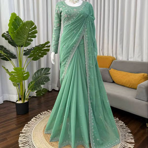 ชุดเลเฮนกาผ้าจอร์เจตต์สำเร็จรูปจาก Premier Kritva Fashion สำหรับงานปาร์ตี้ฤดูใบไม้ร่วงและฤดูหนาว สไตล์ดั้งเดิม โดดเด่นด้วยความงามแบบชาติพันธุ์ ระดับไฮเอนด์ - Product Image 1