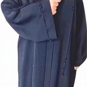 Elegante modesto bordado a mano para mujer frente Tucks Abayas tradicional Dubai vestidos tela transpirable - Product Image 1