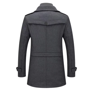 Abrigo de Lana Personalizado para Hombre, Estilo Gabardina, Grueso, Ecológico, con Cierre de Botones, Color Blanco - Product Image 2