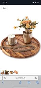 Bandeja Ovalada de Madera para Almacenamiento, 203x133x68mm, Pulida, Moderna, de Lujo, Apta para Lavavajillas, Multifuncional, para Uso en Mesa, Organización - Product Image 3