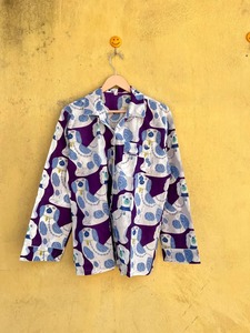 Conjunto de Pijama de Algodón Estilo Bohemio, Manga Larga, Suave, Tejido, Informal, con Cuello Camisero para Mujer - Product Image 2