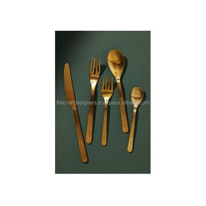 Ensemble de couverts polonais miroir élégant très vendu ensemble de couverts en acier inoxydable doré pour la décoration de table d'intérieur - Product Image 3