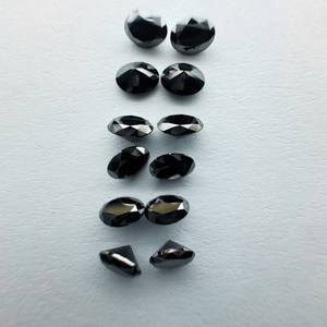 TIARAS JEWELS Diamant naturel fantaisie noir foncé ovale à facettes taille brillant 7mm*5mm, diamant en vrac de l'origine du Gujarat pour la fabrication de bracelets - Product Image 2