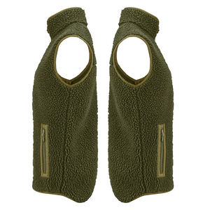 Chaleco de Hombre con Cuello Camisero de Forro Polar Sherpa, Color Verde, Talla Grande, Ropa Casual de Invierno, Transpirable - Product Image 6