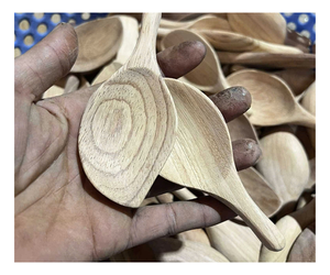 Ensemble de cuillères à dessert en bois écologiques, bois naturel, personnalisation de la marque, prix d'usine OEM - Product Image 1