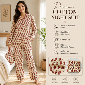 Luxury Maroon Floral Crepe Silk Night Suit Women Long Sleeve Shirt Pajama Set Casual Handmade Masterpiece Sleepwear <b>Gift</b> Set - Product Image 5