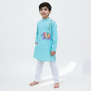 Conjunto de Kurta Pajama Tradicional para Niños de Alta Calidad con Tela de Algodón, Ropa Tradicional Infantil Disponible al Mejor Precio - Product Image 1