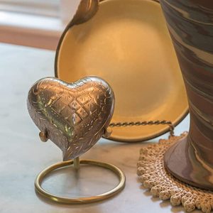 Luxury Brass Heart Cremation <b>Memorial</b> <b>Keepsake</b> Urn Ash Holder Featuring Durable Premium Exterior Craftsmanship - Product Image 4