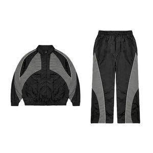 Custom Plus Size Nylon Jogging Suit Zip up Windbreaker <b>Jacket</b> Tracksuit Customized Streetwear Fashion Polyester Nylon Tracksuits - Product Image 4