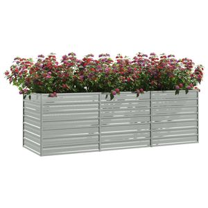 Macetas y jardineras grandes de acero galvanizado plateado para jardín - Product Image 3