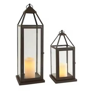 Farol de Metal con Acabado Antiguo, Elegante Portavelas para Decoración de Mesa en Bodas de Lujo, Restaurantes, Hoteles y Jardines - Product Image 2