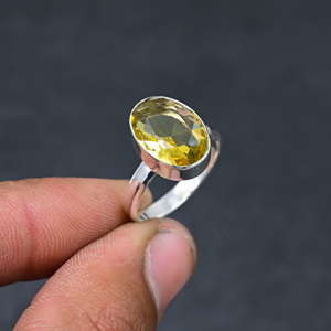 Yellow <b>925</b> <b>Silver</b> Luxury Gemstone <b>Rings</b> for Party - Product Image 4