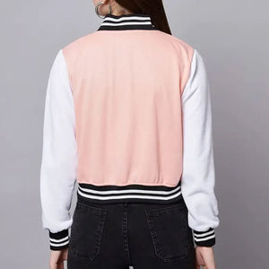 Premium Women's Varsity Jacket Contrast Sleeve Letterman Jacket Wool Blend Custom Private Label OEM ODM Fashion Wear - Product Image 5