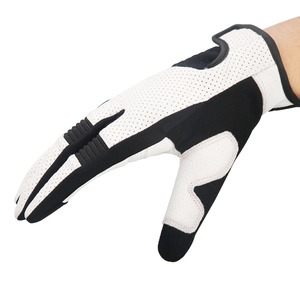 Black White Good Seller Windproof Highest Quality OEM Service Durable Non Slip Cabretta Leather Outdoor Full Finger Adult Wear - Product Image 3