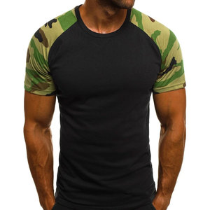 Men Camouflages Ragian T Shirt Short Sleeve Cotton Polyester <b>Tee</b> Custom Gym & Casual Wear <b>White</b> Body Camo Sleeves - Product Image 3