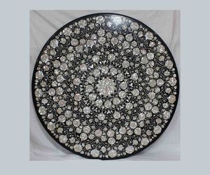 Exclusivo tablero de mesa con incrustaciones de Pietra Dura – Mármol decorativo - Product Image 4