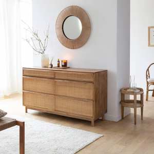 Commode Vandana Ultra Arion en bois de manguier et cannage - Product Image 1