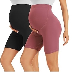 Shorts de Maternidad para Yoga, Ajustados, Sin Costuras, Compresivos, para Ciclismo, Ejercicio, Fitness, Elásticos, Transpirables, para Embarazo - Product Image 1