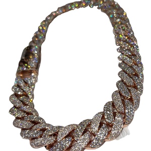 Testeur de diamants certifié GRI, chaîne cubaine de luxe Buss, 25 mm d'épaisseur, hip hop, moissanite glacée, collier en argent sterling 925, chaînes de mode - Product Image 1