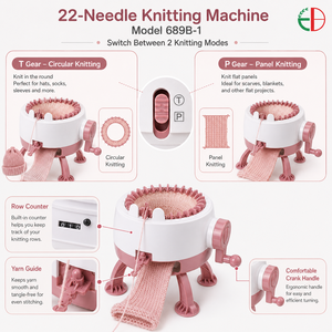 <span class=keywords><strong>Machine</strong></span> à <span class=keywords><strong>tricoter</strong></span> circulaire populaire de petit diamètre, 22 aiguilles, tricot simple, manivelle manuelle, marque EB, pour pulls et bonnets - Product Image 4