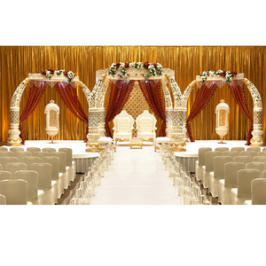 Royal Indian Fijian Wedding Mandap <b>Decoration</b> Stylish Wedding <b>Elephant</b> Trunk Pillars Mandap Grand South Indian Mandaps Indian Uk - Product Image 1