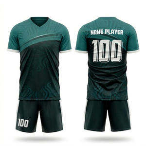High Quality Soccer Uniform Sets Custom Football Jerseys Breathable Lightweight Short Sleeve Heat-Transfer Printed Wholesale OEM - Product Image 1