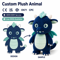 Fabricant de peluches personnalisées CE CPC ASTM, dinosaure maléfique sur mesure avec porte-clés en peluche, figurines en peluche personnalisées