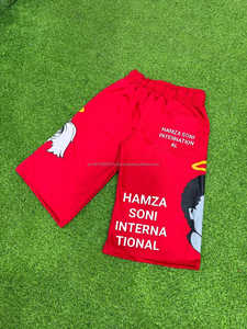 HSI ODM/OEM <b>Men's</b> <b>Red</b> Solid 100% Cotton Front Logo Mid Waist Elastic Casual Bermuda <b>Shorts</b> - Product Image 6
