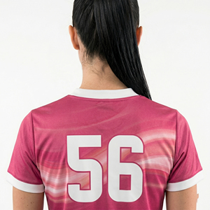 เสื้อกีฬาคอวีสำหรับผู้หญิง เสื้อวอลเลย์บอลแขนสั้น เสื้อฟุตบอลหญิง เสื้อวอลเลย์บอลหญิง พิมพ์ลายแบบ Sublimation - Product Image 4