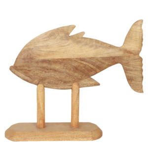 Escultura de Pez de Madera, Objeto Decorativo, Adorno para el Hogar |   Hecho a Mano |   Aqdus Saleem - Product Image 1