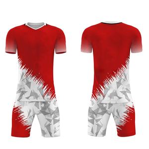 Camiseta y pantalones cortos de manga corta de malla pura de secado rápido de alta calidad, Kit de camiseta para niños para entrenamiento de equipos de fútbol, ropa de fútbol de Club - Product Image 5